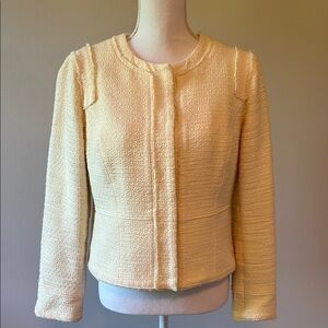 White House Black Market Cream Blazer Tweed Style